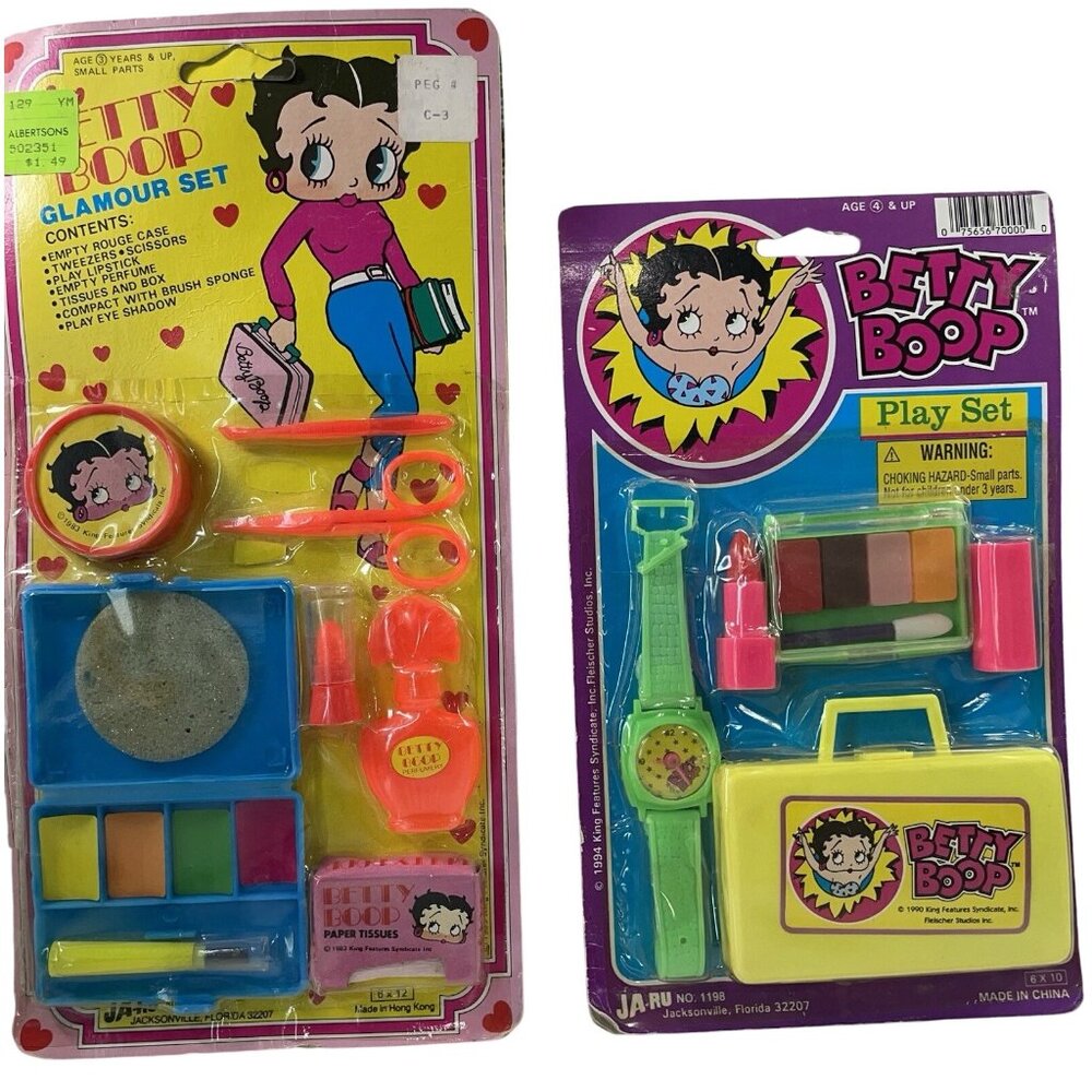 Vtg Betty Boop Pretend Play Makeup Cosmetic Dress Up Kids Toy Lot Retro 80s 90s